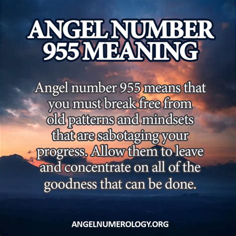 what does 955 mean in angel numbers|Angel Number 955 Meaning: 5 Key Messages From。